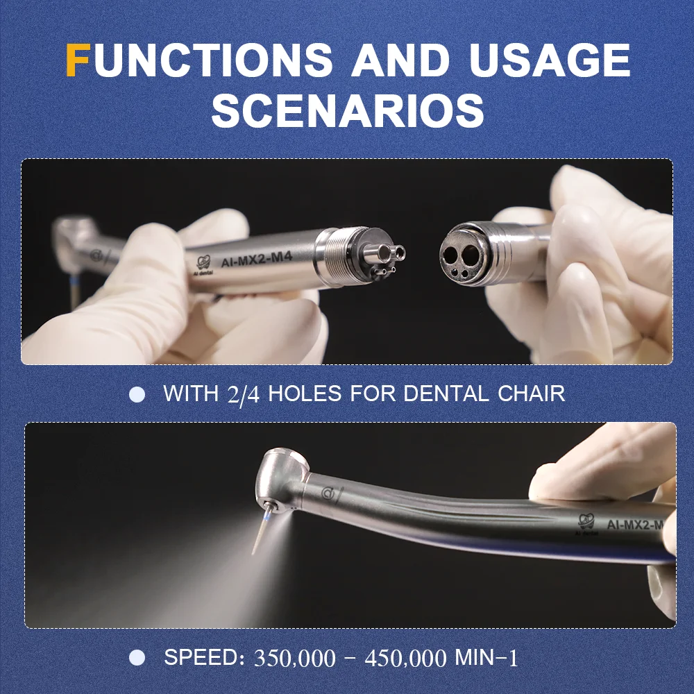 MX2 Air Turbine High Speed Handpiece Dental Clinic Tools 2 4 Holes Ceramic Bearing Microsurgery Instrument Set Dentist Supplies