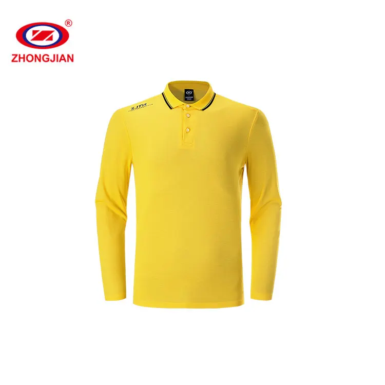 Factory Wholesale Price Cotton Solid Color Tshirt Polo  Custom Unisex Long Sleeve Polo Shirt