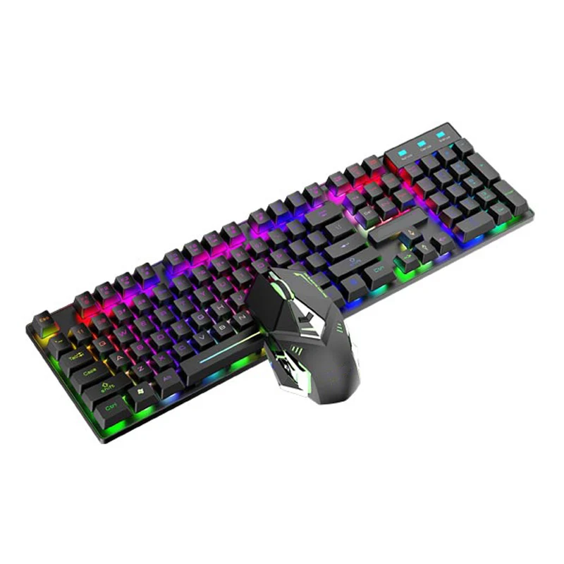 OEM 104 keys RGB backlit Wireless Gaming mouse and keyboard Set Long Endurance Large Capacity  battery
