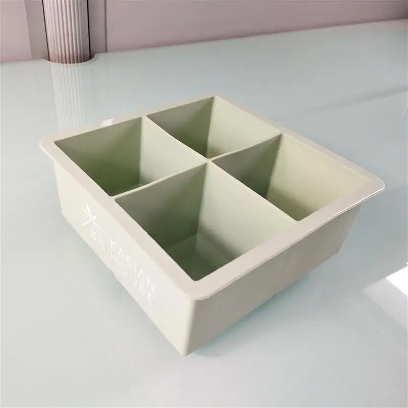 Cook easy Premium Silicone Ice Cube Tray - King Size Square 2.5 Inch Ice Cubes