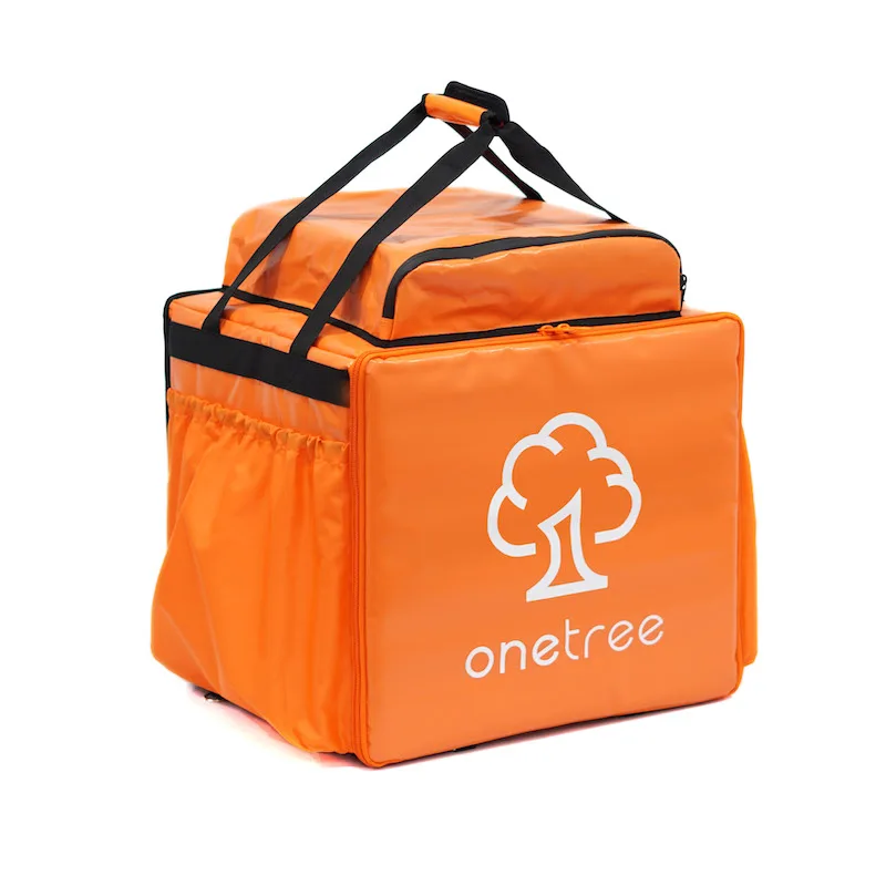 Customized style color Free logo print fast food takeaway Double sub pizza bag thermal bag  delivery food bag