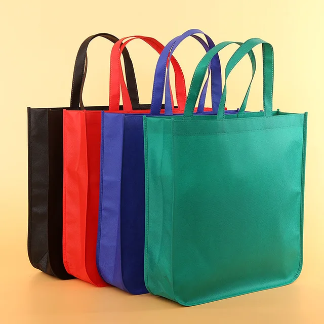Custom printed recyclable fabric handbag non woven shopping bags with logo