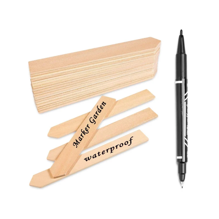 wholesale custom 50Pcs Wooden Plant Labels Wood Plant Sign Tags Garden Markers  for Seed Potted Herbs Flowers Vegetables
