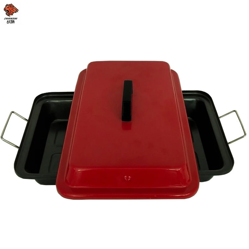 Hot selling custom made cast iron bbq grill plate korean bbq grill pan Non-Stick barbecue grill plate