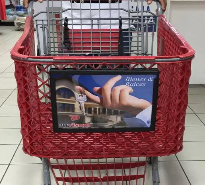 MOQ 100 units 11 x 8 Inches Supermarket Cart Advertisement Snap Sign Holder Frames, Push Cart Advertising Sign Holders