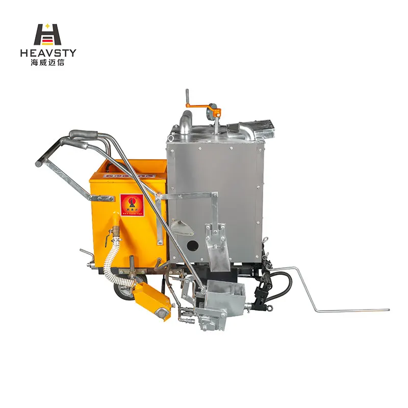 Thermoplastic material paint heating and  traffic road marking two in one machine