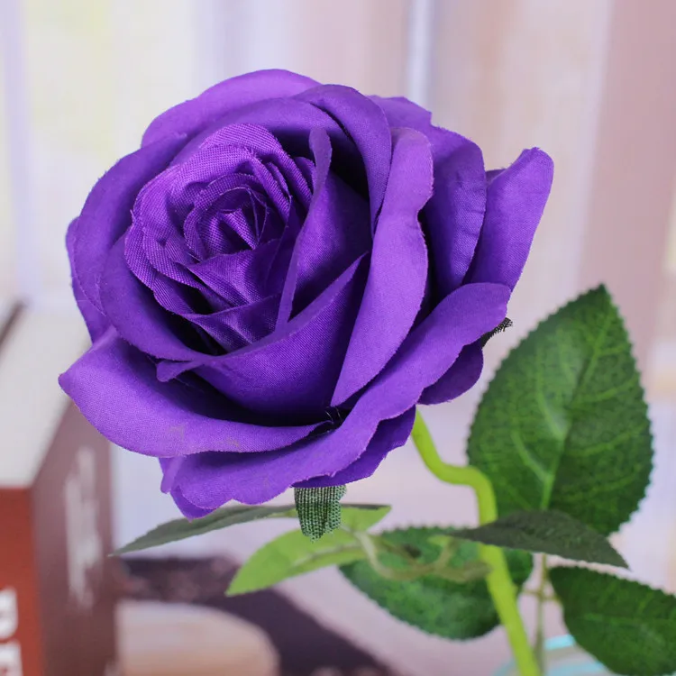 Hot selling artificial flowers weddings wholesale real touch roses for wedding decoration purple roses artificial flowers