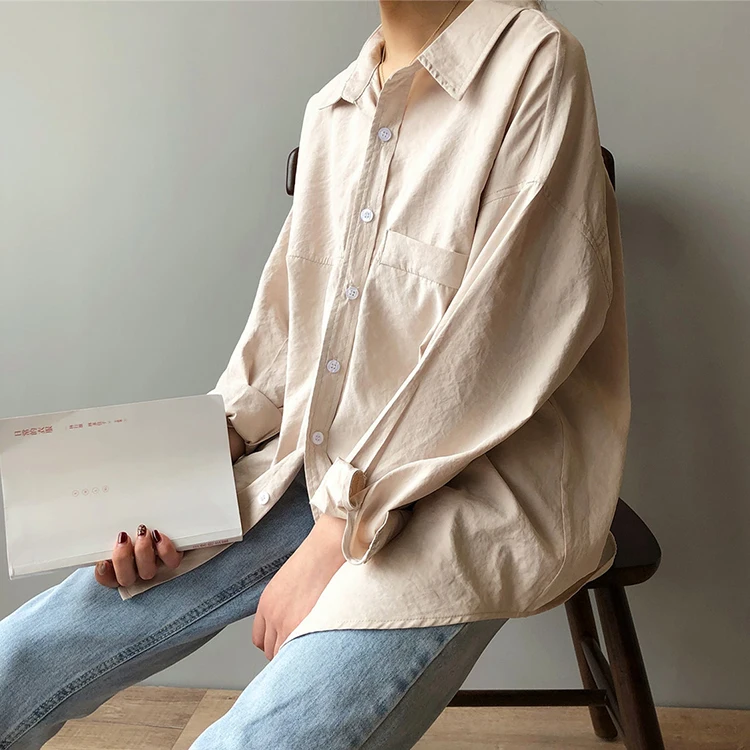 Женская рубашка из искусственной замши, повседневная однотонная блузка с длинным рукавом, большие размеры, весна 2021