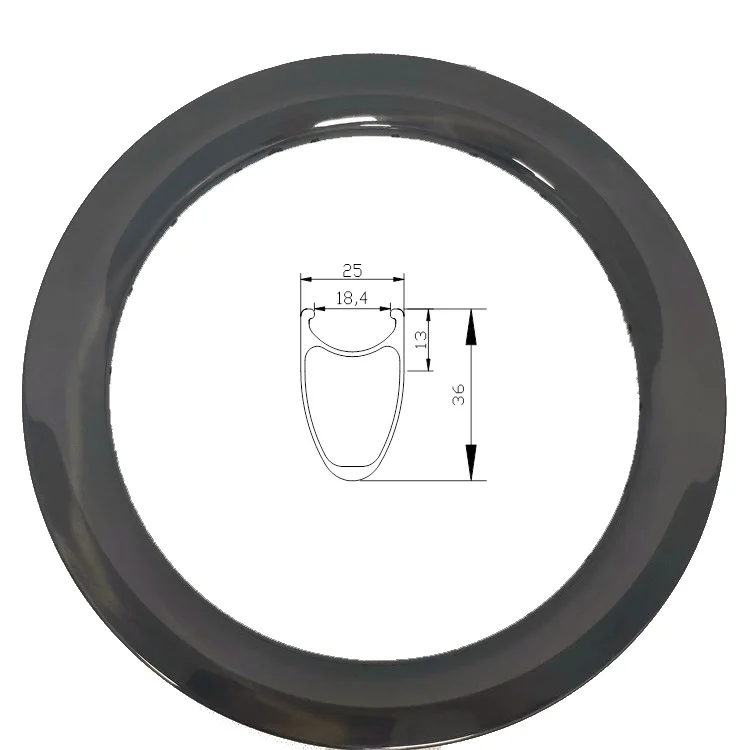 16 Inch Carbon BMX Bike Rims 305 Clincher 3K Surface 25mm Width 36mm Depth Carbon BMX Rims