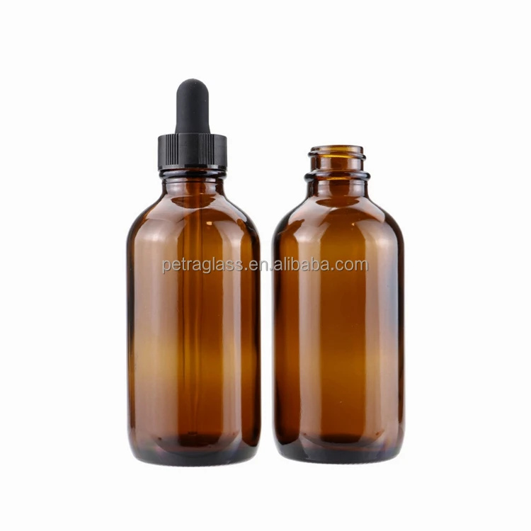 Hot Sale 2oz 4oz Amber Clear Blue Empty Round Serum Essential Oil Glass Dropper Bottle for Hair Oil