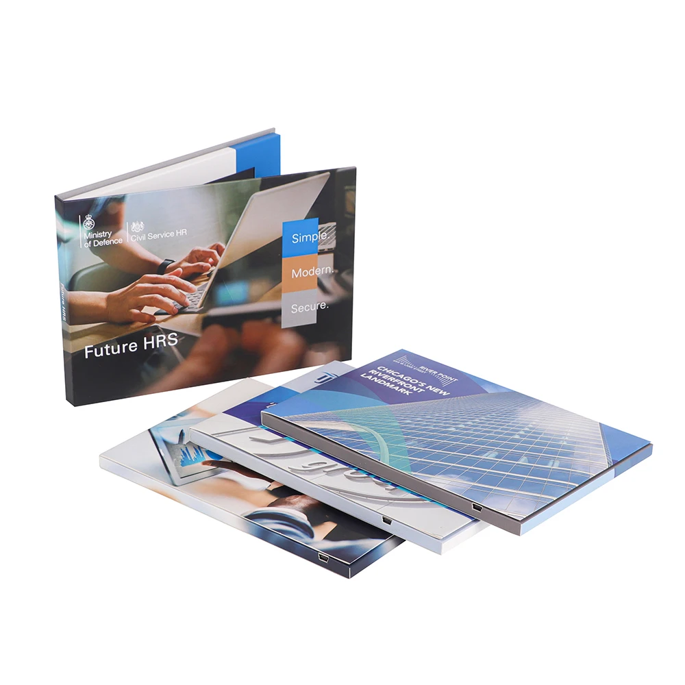 Popular customized 7 inch  video greeting brochure card inprinted for adversting