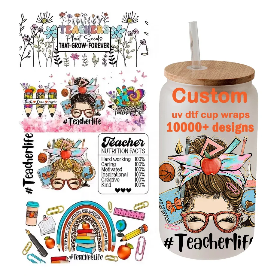uvdtf cup wraps 16oz 20oz 24oz giant customisable uv dtf transfer custom printing glass uv dtf cup wrap transfers
