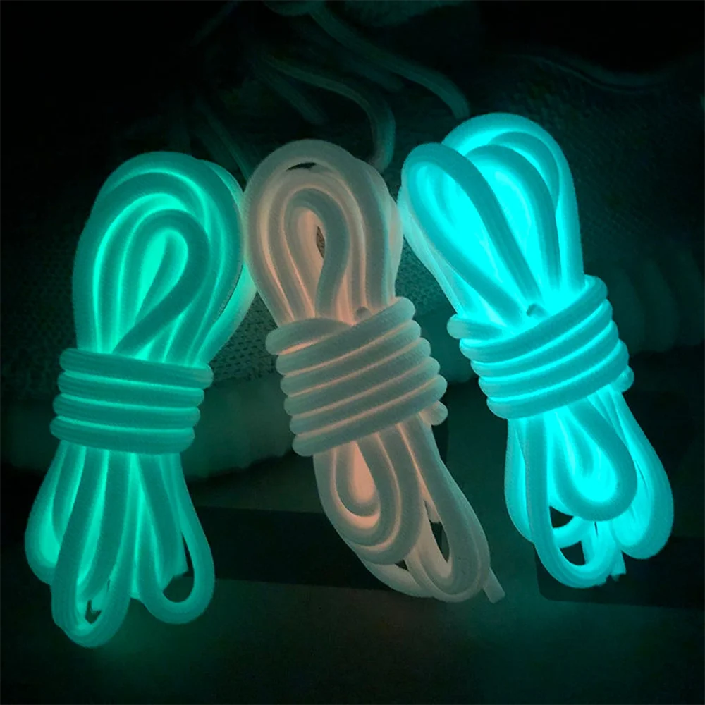 Custom fashion wholesale colorful  lacet fluorescent glow in the dark shoe laces luminous shoelaces