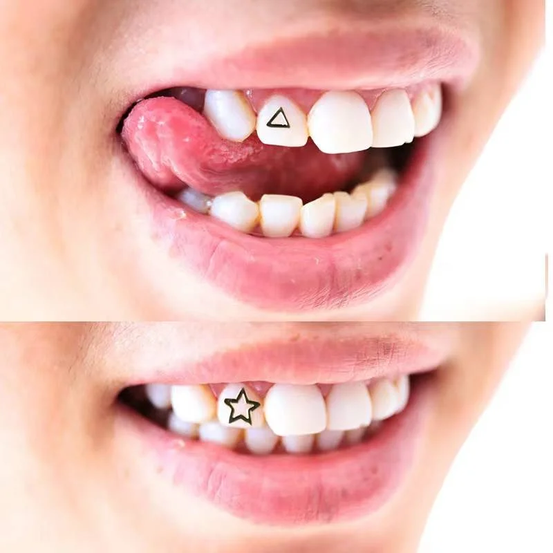 Gaby металлические зубные драгоценные камни серебро 18k 22k золотые украшения с коробкой для тела