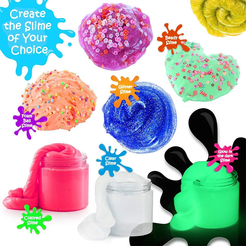 Kids Toys Slime Multi-Color Foam Beads Slime Educational Diy Crystal Mud Jelly Slime Toy Kit