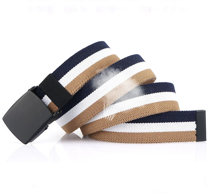 Adjustable Cotton elastic Belt Outdoor Belt Men Korean Woven Canvas Fabric Webbing Belt