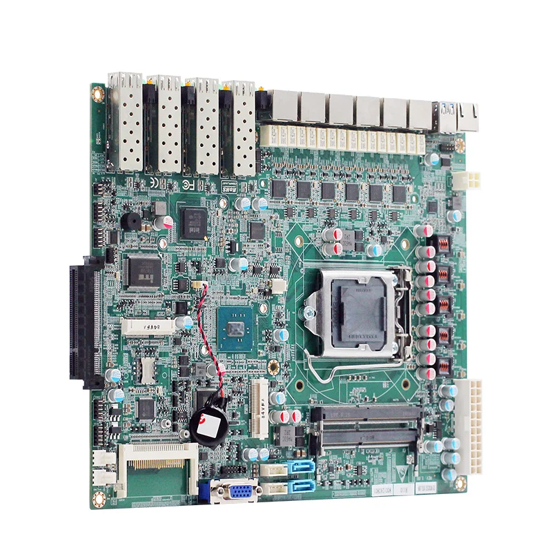 Материнская плата mini pc 6 Lan 4 sfp порт DDR4 RAM 64g h110 pciex8 брандмауэр 6RJ45 порты 1COM lga 1151 материнская