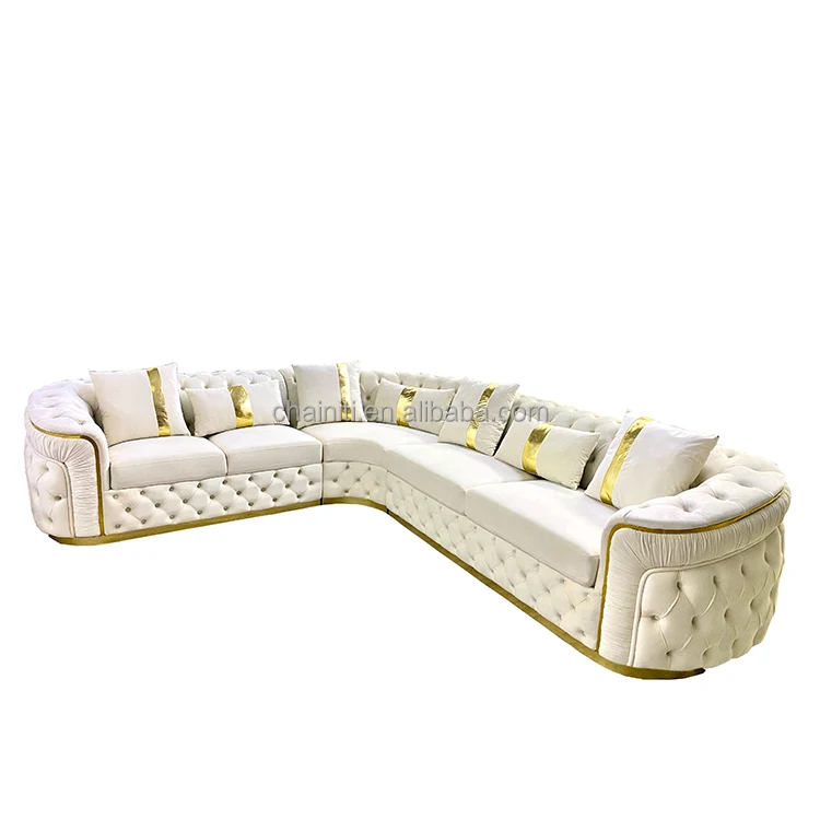 High quality american style Button Tufted Sofa Set Design For Living Room Sofa