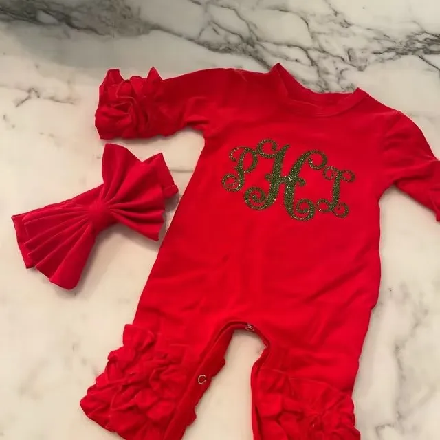 Fall winter long sleeve newborn baby clothes icing ruffle toddler girl romper embroidery solid cotton envelope onesie outfit