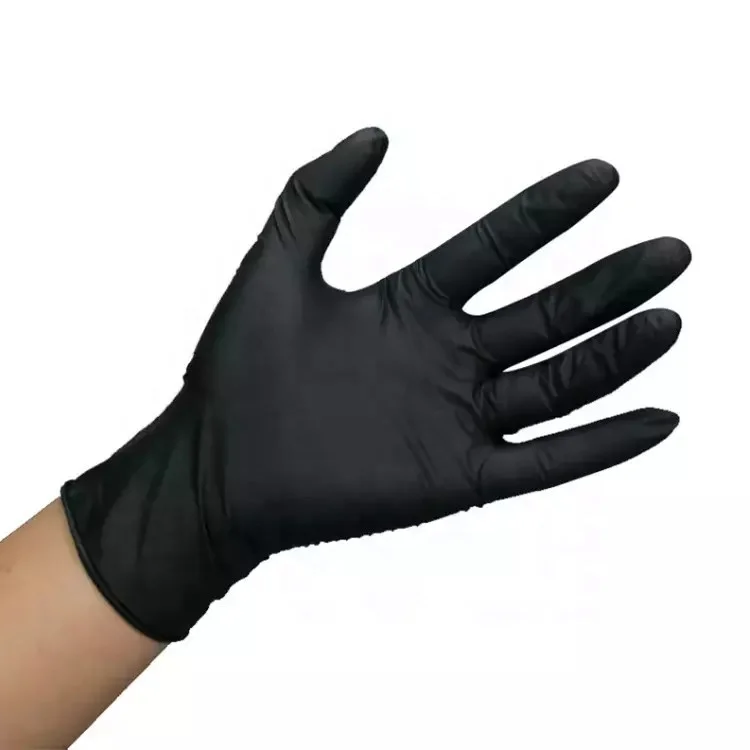 OEM Factory Gloves In Stock Wholesale Latex Free Disposable Black Powder Free Nitrile Gloves S M L And XL
