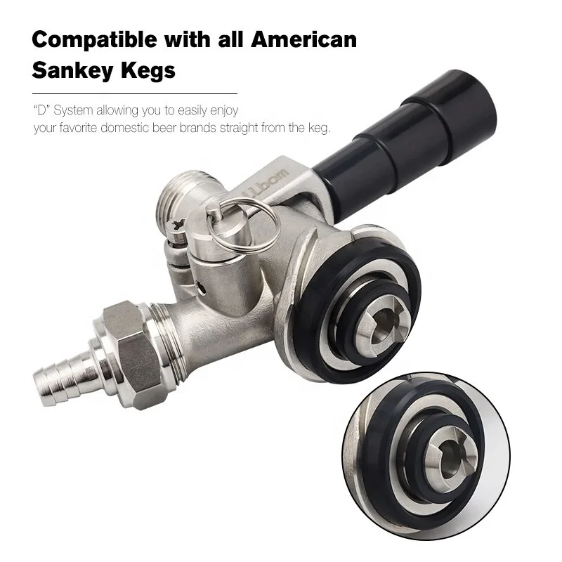 New Update D System Beer Keg Coupler, Sankey Keg Coupler, All 304 Stainless Steel Keg Tap Coupler Top Quality