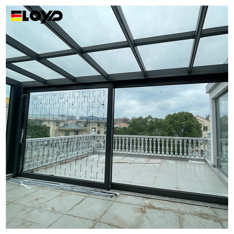 Eloyd High Quality Balcony Aluminum Sliding Glass Door Exterior Patio Medium narrow Sliding Glass Doors