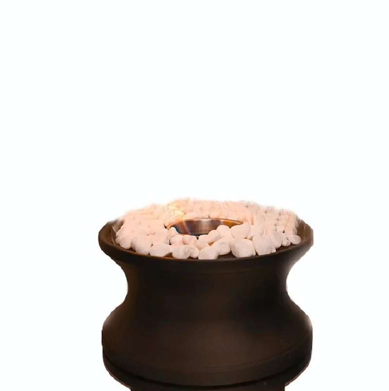 Factory Direct Cylindrical Table Top Mini Fireplace with Glass Cover