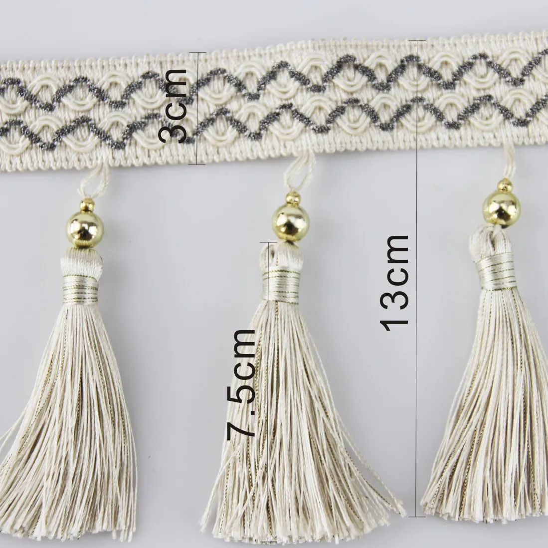 
Decorative Craft Supply Ribbon Curtain Lace Fringes Tassel for curtains 