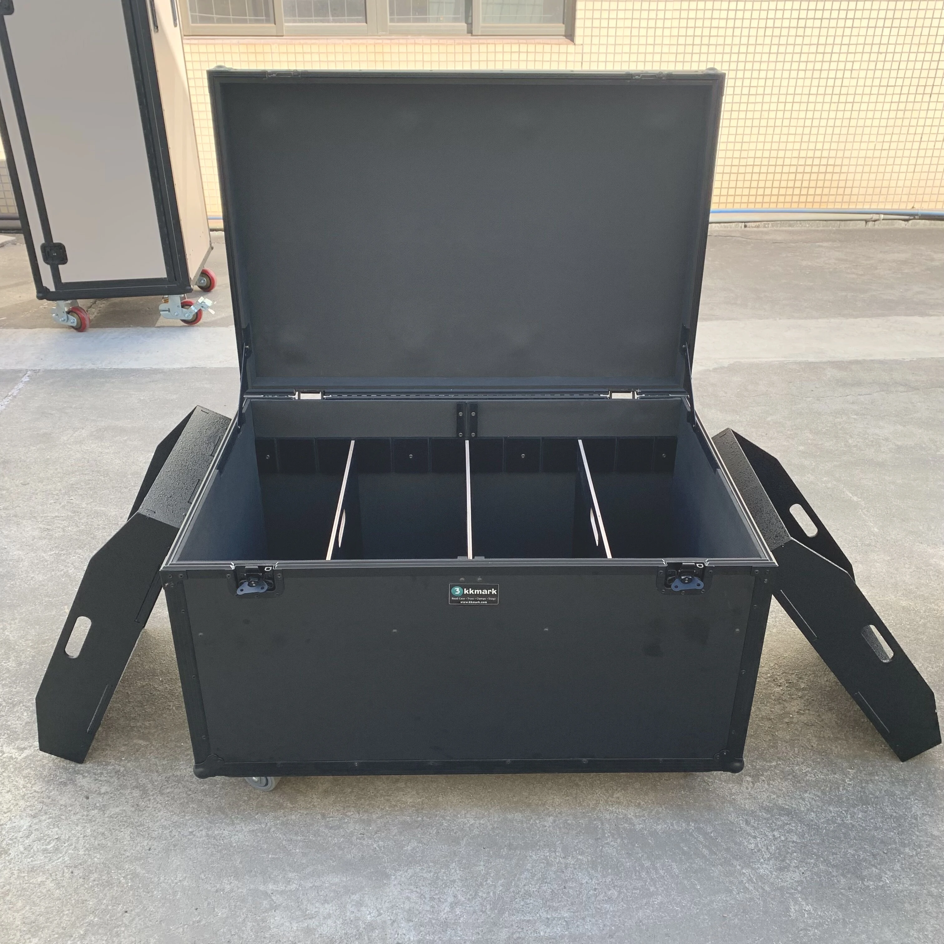 Kkmark 3 Cases Package Multi-Stacking Modular Truck Pack Half Trunk Utility Storage ATA Flight Case with Caster Dish and Wheels