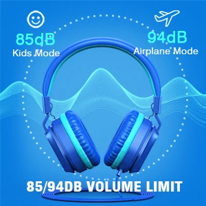 Children Headphones with Microphone 3.5mm Jack Stereo On-Ear Headphones with 1.5M Tangle-Free Cord Wired Kids Headset