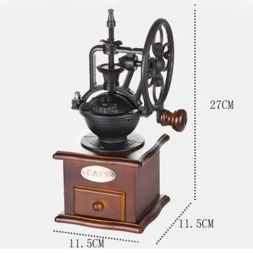 Wind Wheels Retro Hand Bean Grinder Portable Adjustable Coffee Grinder Mini Manual Coffee Maker for Home Use