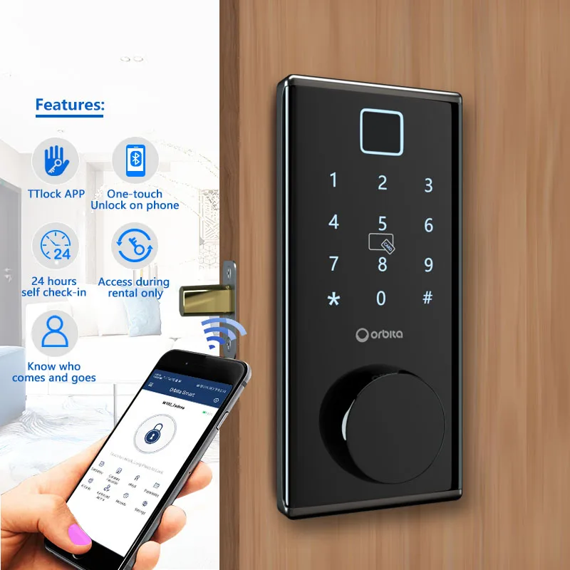 High Quality Aluminum Alloy Sensitive Design rfid Fingerprint Password Automatic Blue tooth Smart Lock