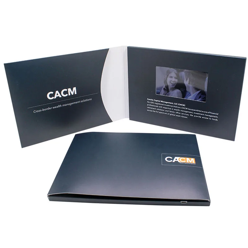 Popular Eco- Friendly Chinese homemade OEM size 4.3 inch video brochure for business sales