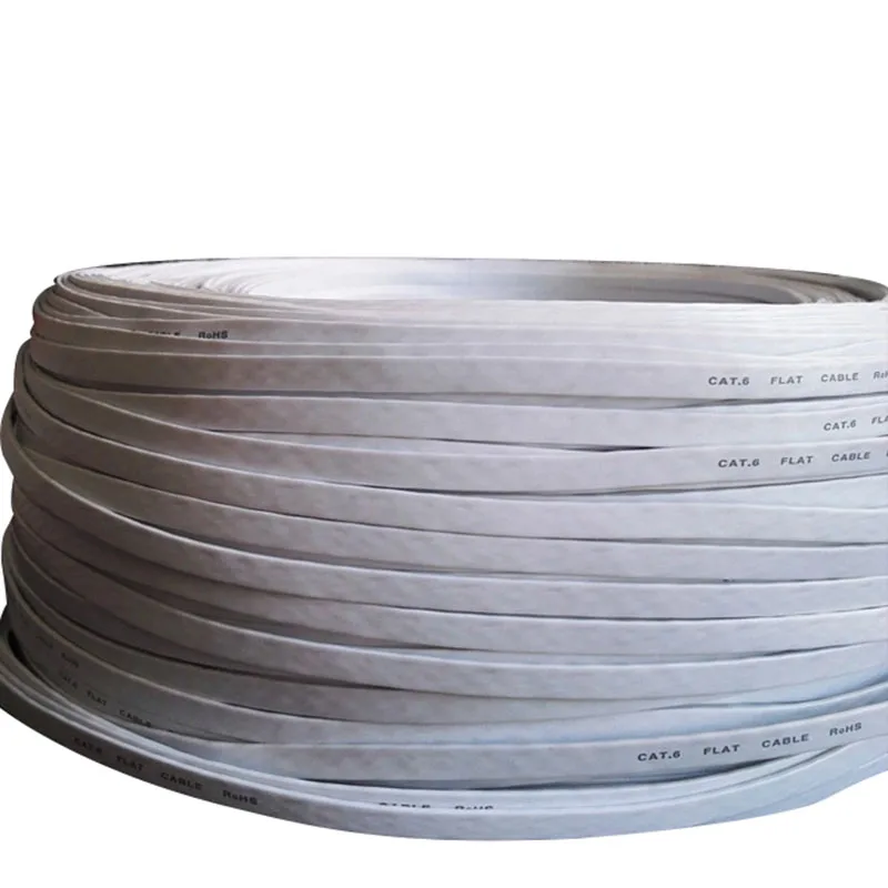  Медная проволока CAT6 / CAT5E сетевой плоский кабель 8P8C Неокрашенный Белый