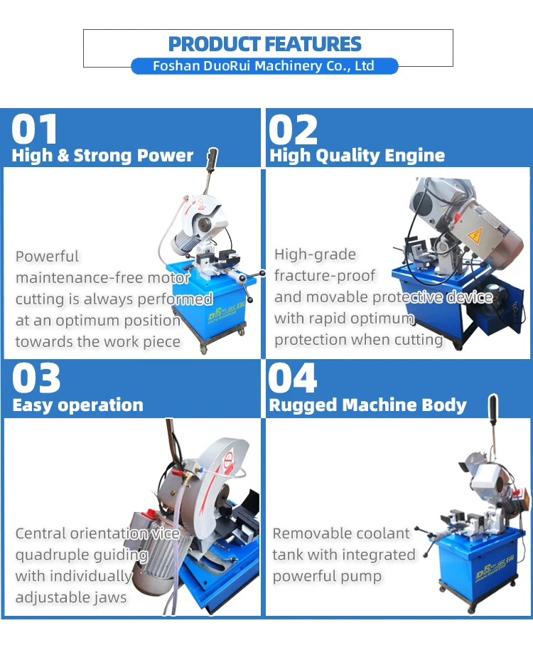 DR-CS275A Manual Pipe Cutting Machine Saw Cutting Machine Circular Cutting Machine for Metal Pipe Motor New Product 2020 80 100