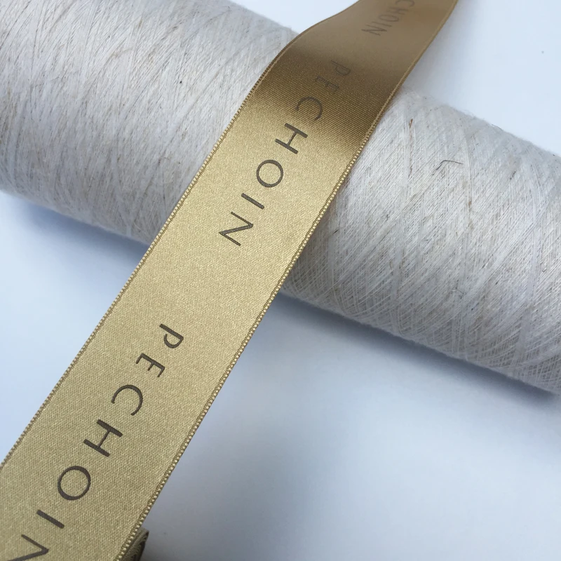 
Hot sale fashion 2cm gold double faced ribbon Gold ribbon printed with gold word ribbon for packaging factory direct sale 