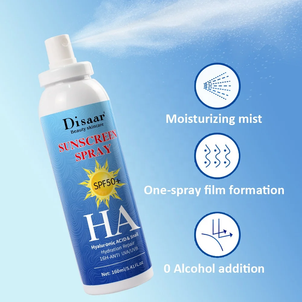 Disaar Солнцезащитный спрей Гиалуроновая кислота Улитка увлажнение spf50 +