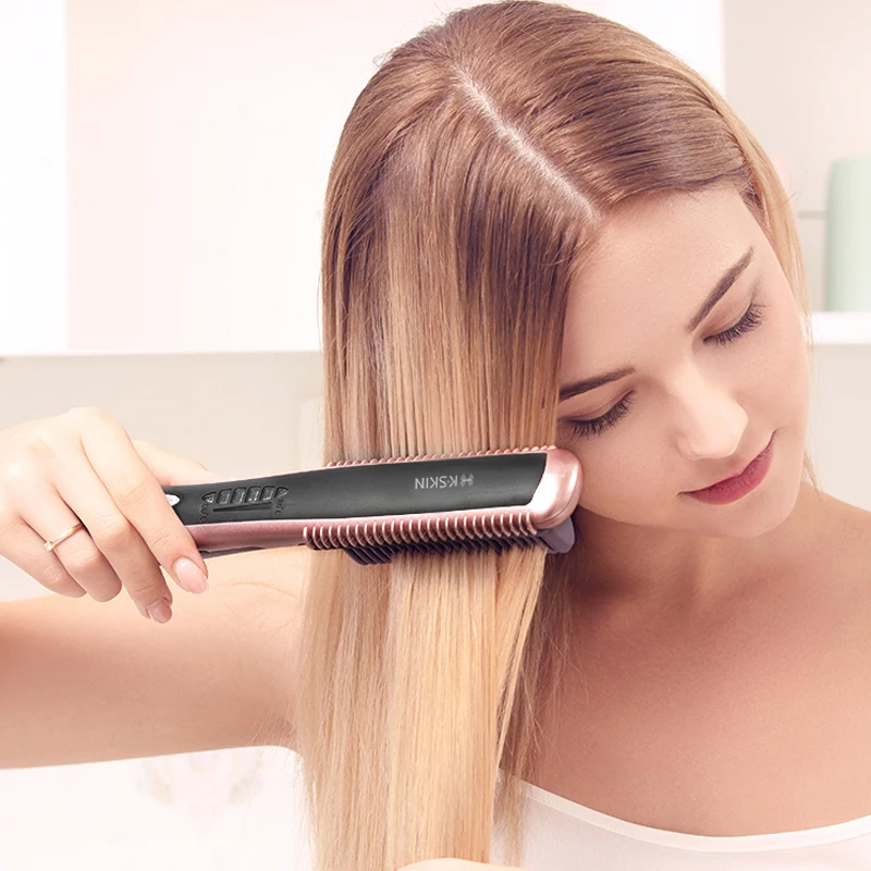 
KSKIN Professional 6 gear regulation Ionic Brush Anti Scald Static hair straightener 