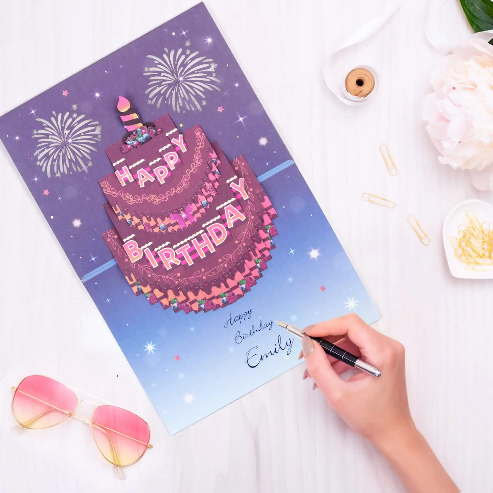 3D Birthday Cards Light and Music Birthday Cake Happy Birthday Gift Greeting cards