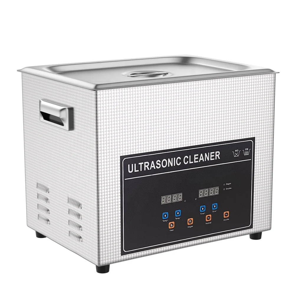 Desktop Stainless Steel Ultrasonic Cleaner 15L 3.96 Gal  360 W & 480 W & 540 W  Digital  Semiwaves & Full-wave Work Alternately