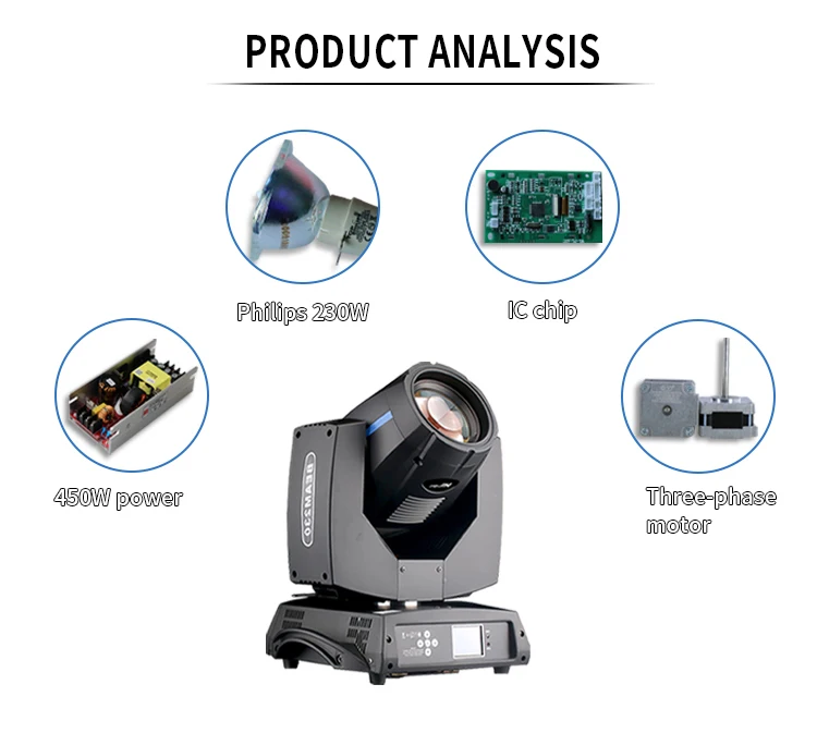 Disco LED  Colorful DJ Lighting  Moving Head IP65 Beam 230 Stage Light For Party Club