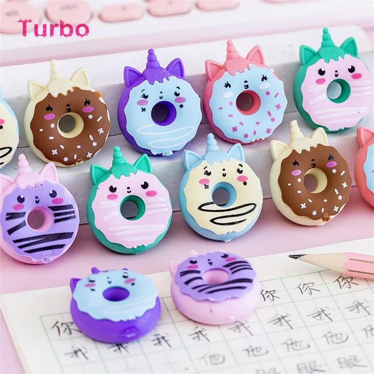 factory direct stationery set for children gift best quality custom TPR fancy school cute character animal shaped eraser