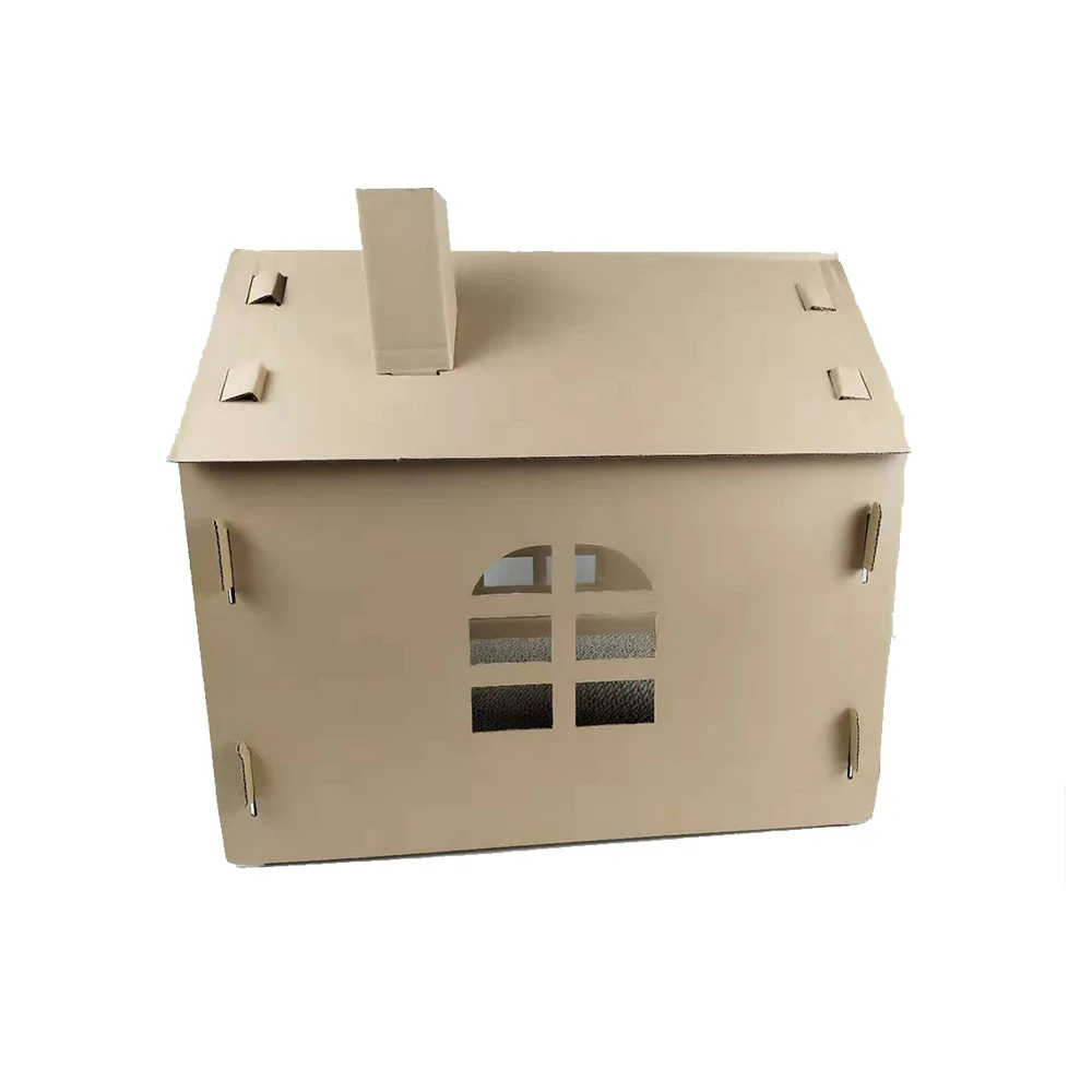 Modern Portable Foldable Corrugated Cardboard Cat Scratcher Box House