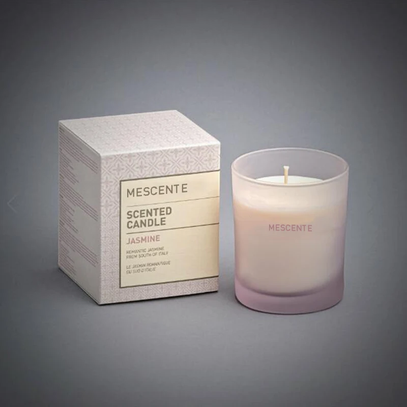 Mescente Luxury Customize Colors Frosted Glass Candle Fancy Scented Soy Wax Candles Christmas Decoration