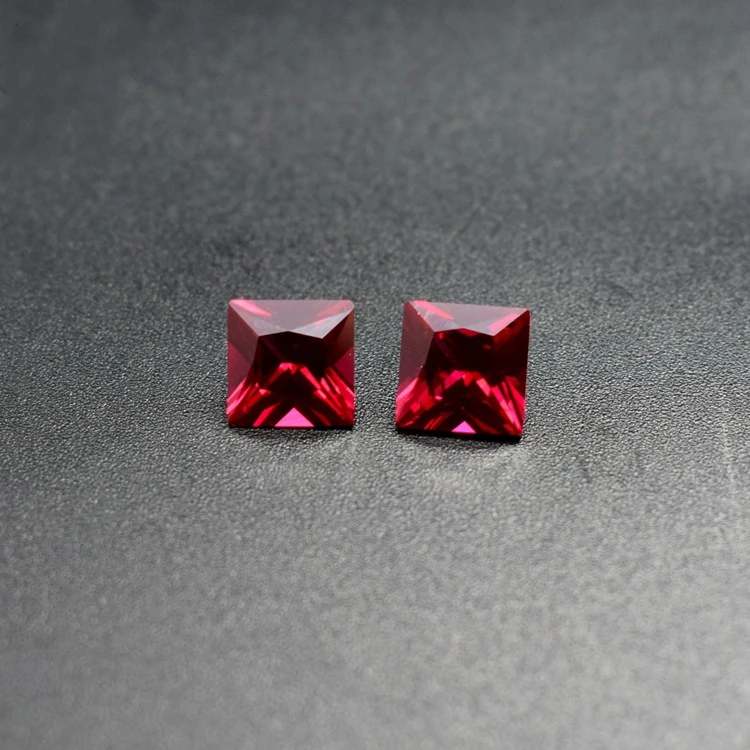 Высококачественный квадратный рубин, цена за камень, драгоценные камни 5 #, корундовый Рубин