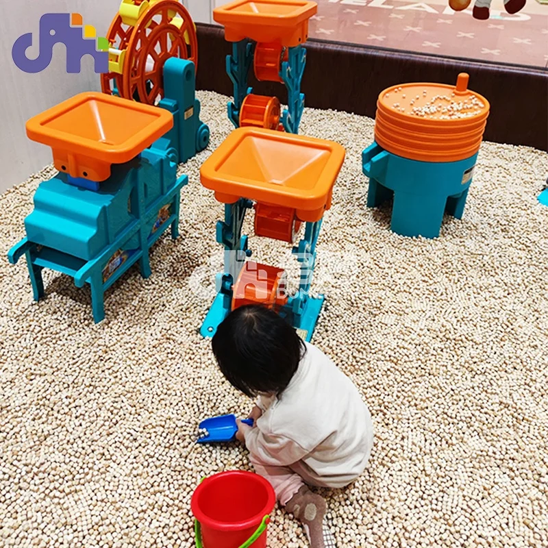 Domerry Custom Indoor Playground Amusement Equipment Soft Play Kids Sand Pit Toy with Real Wood Grain Sandpit Toy Indoor Play
