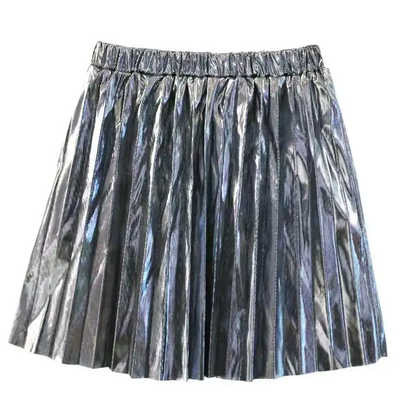 2024 New Fahion customized metallic young sexy mini summer girls skirts for party