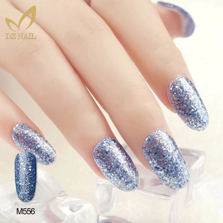 DZ uv gel factory gel polish professional logo supplier diamond glitter classic bling gel polish