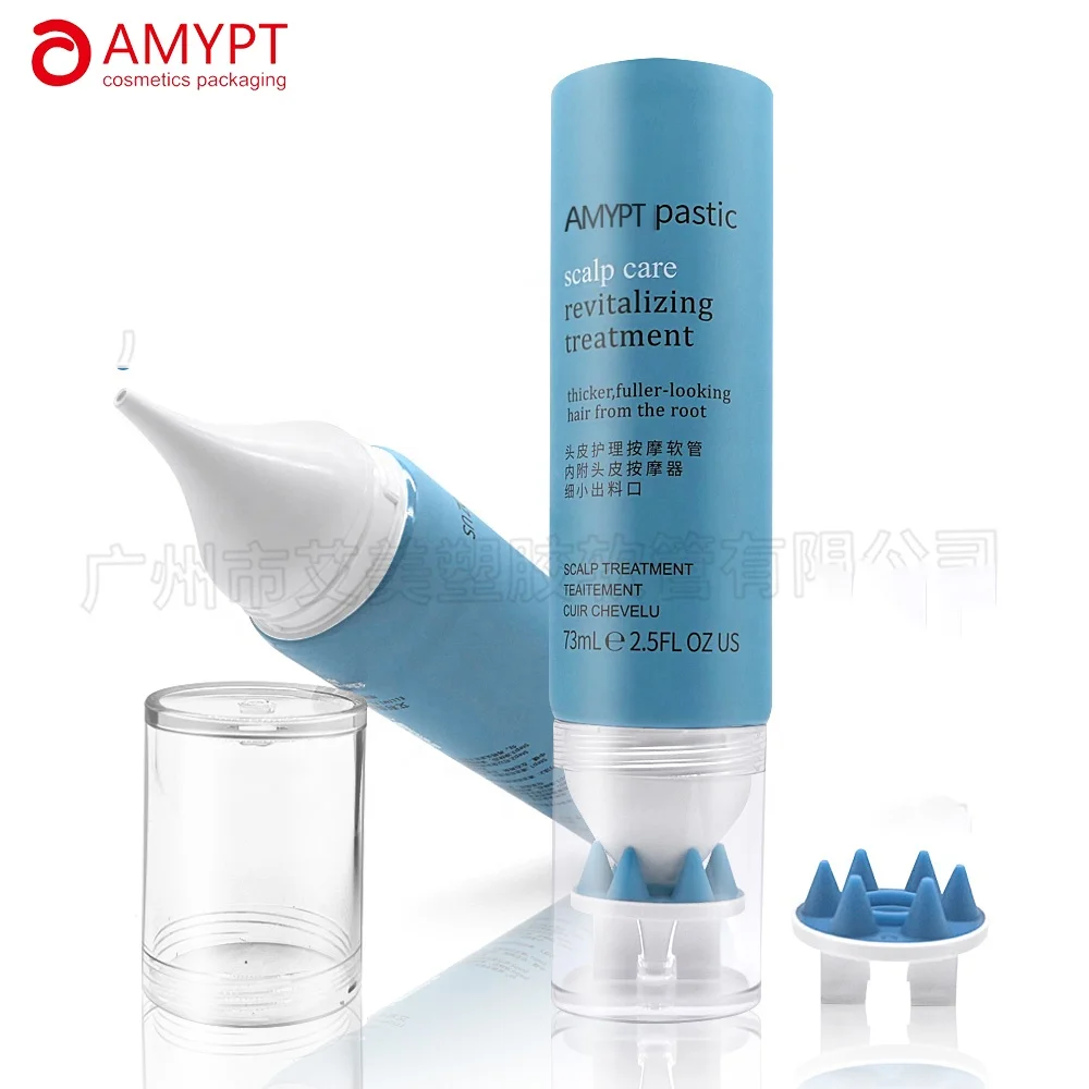 Advanced Customization Scalp Care PE Packaging Tube with Soft Silicone Massage Brush