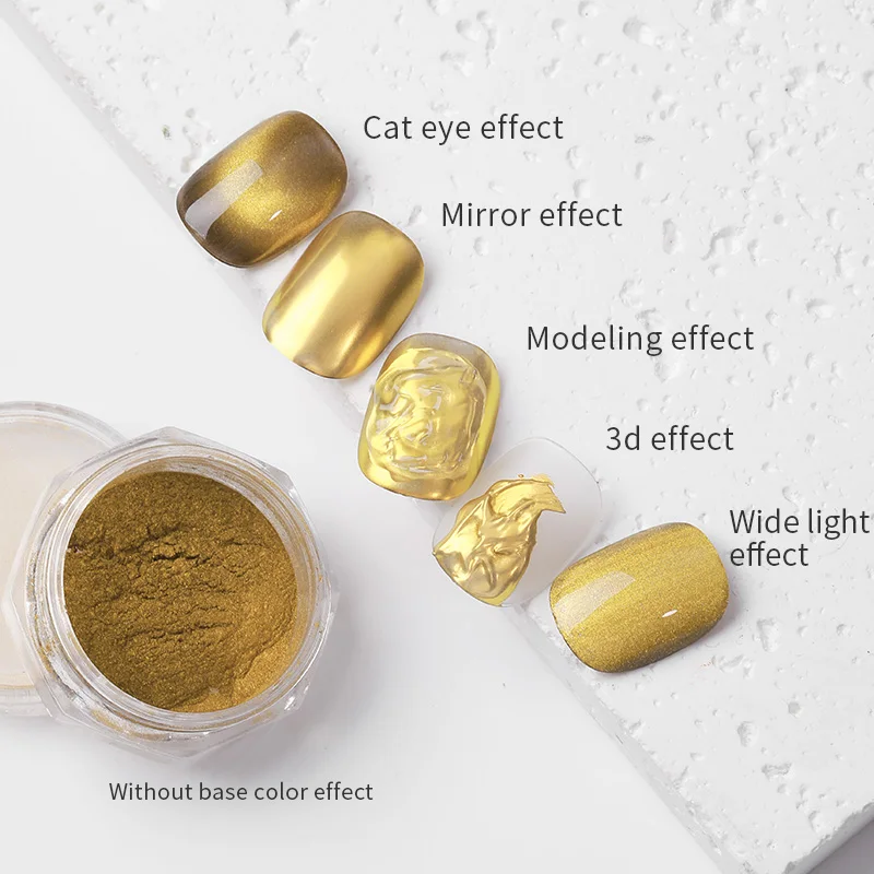 Custom 6 Colors Mirror Magic Nail Art Powder Mermaid Color Water Light Magnet Powder Nail Magnetic Nail Powder